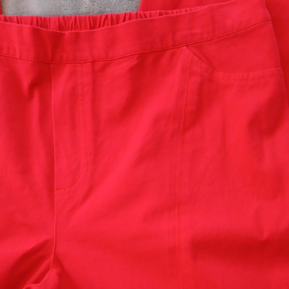 Isaac Mizrahi Red Ankle Pants - Picture 5 of 10